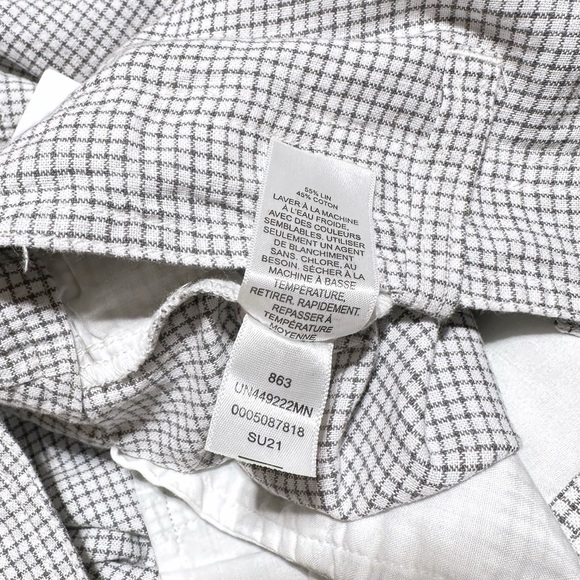 14th & Union Casual Slim Fit Checkered Bermuda Shorts Linen Blend Cotton Size 36 - Picture 11 of 13